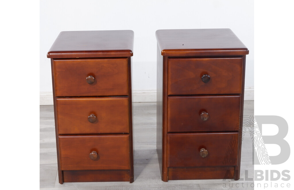 Queen Size Modern Timber Bed Frame and Bedside Drawers