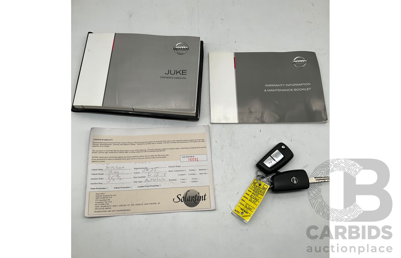 11/2015 Nissan Juke ST (fwd) F15 4d Wagon Silver 1.6L