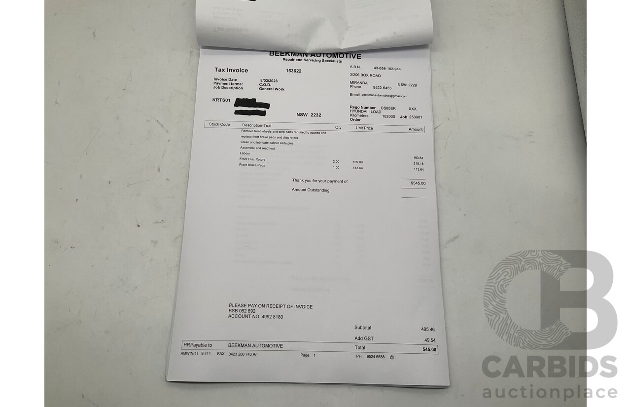 9/2018 Hyundai iLoad TQ-V MY19 (TQ4) 4d Van White Turbo Diesel 2.5L