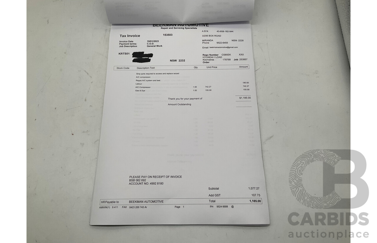 9/2018 Hyundai iLoad TQ-V MY19 (TQ4) 4d Van White Turbo Diesel 2.5L