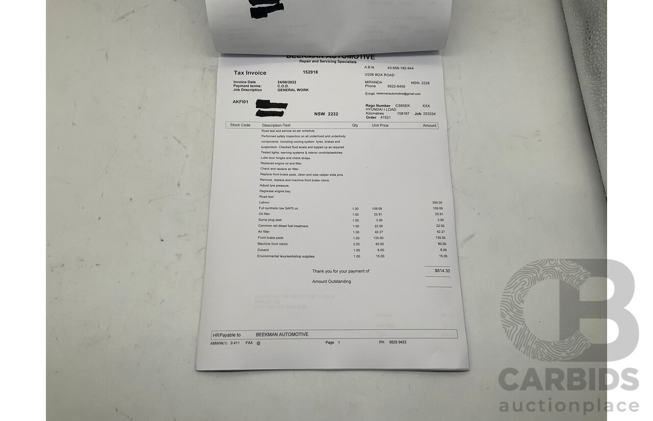 9/2018 Hyundai iLoad TQ-V MY19 (TQ4) 4d Van White Turbo Diesel 2.5L