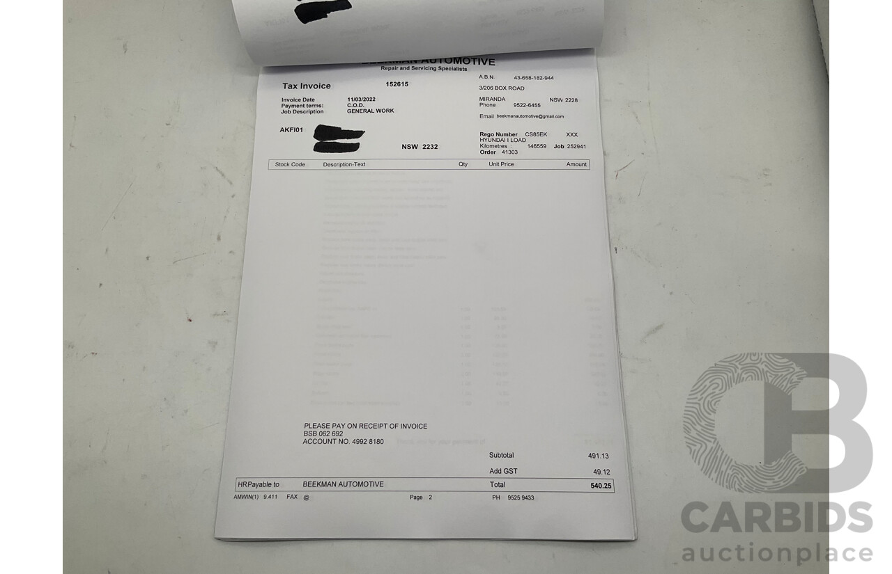 9/2018 Hyundai iLoad TQ-V MY19 (TQ4) 4d Van White Turbo Diesel 2.5L