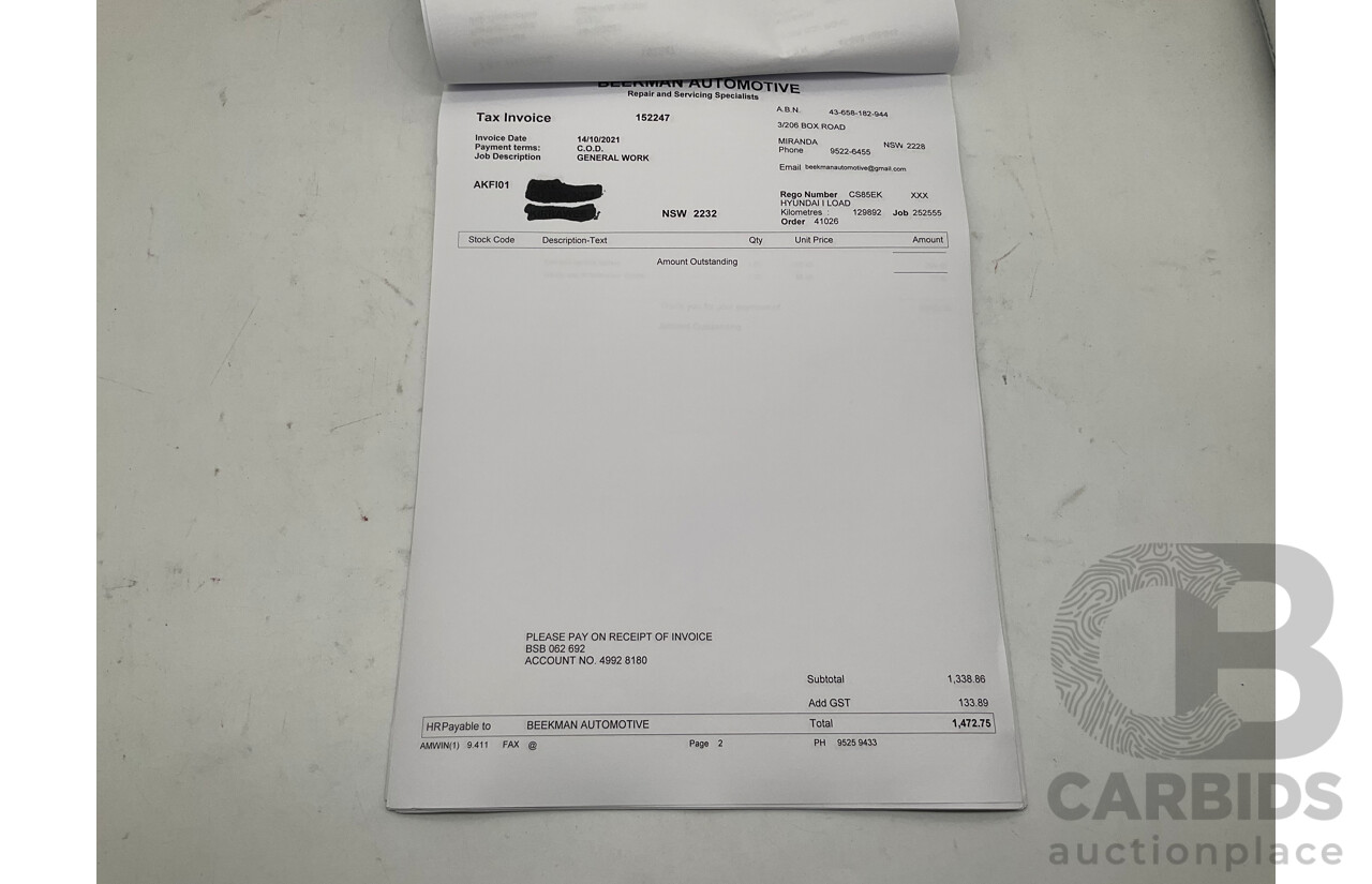 9/2018 Hyundai iLoad TQ-V MY19 (TQ4) 4d Van White Turbo Diesel 2.5L