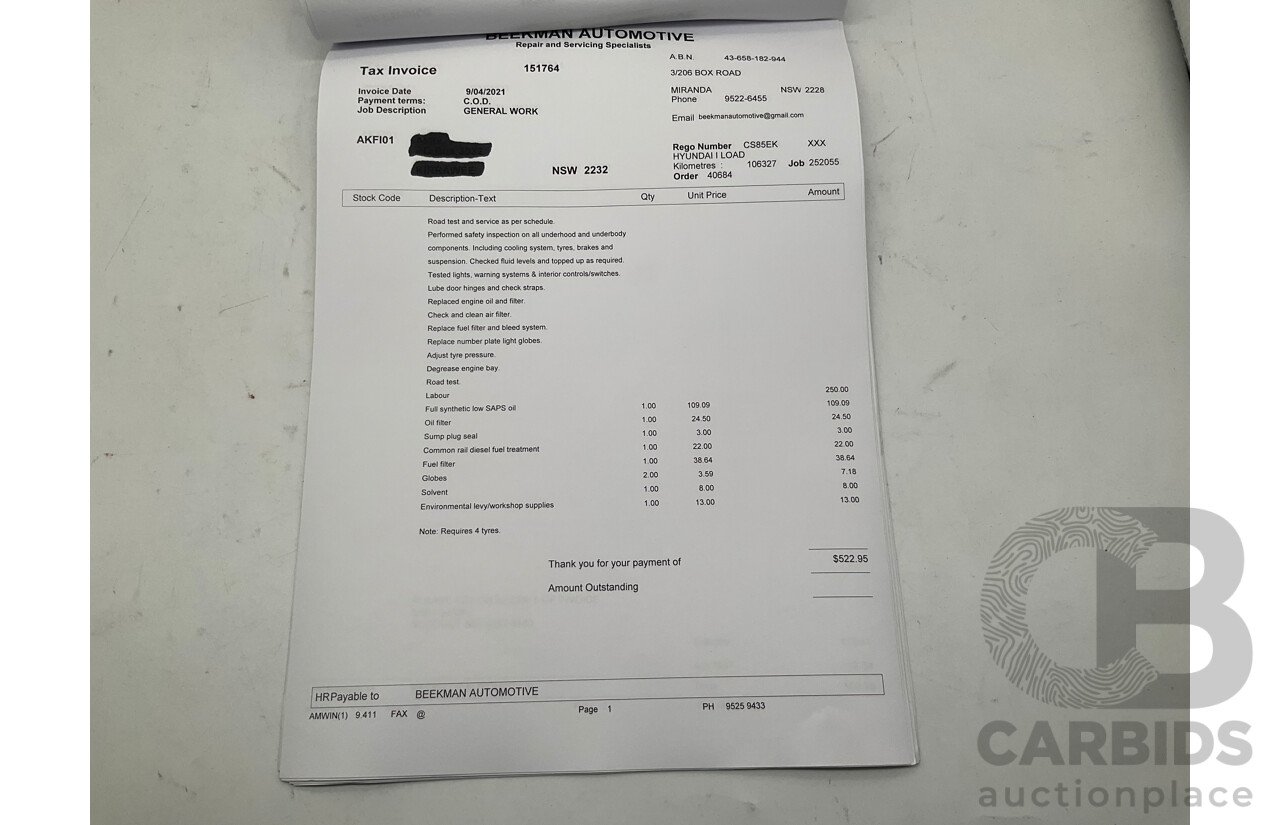 9/2018 Hyundai iLoad TQ-V MY19 (TQ4) 4d Van White Turbo Diesel 2.5L