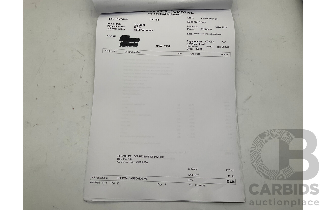 9/2018 Hyundai iLoad TQ-V MY19 (TQ4) 4d Van White Turbo Diesel 2.5L