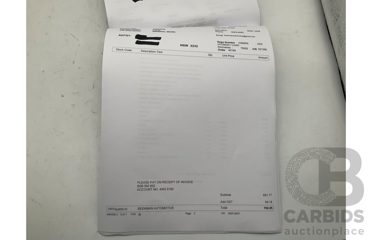 9/2018 Hyundai iLoad TQ-V MY19 (TQ4) 4d Van White Turbo Diesel 2.5L