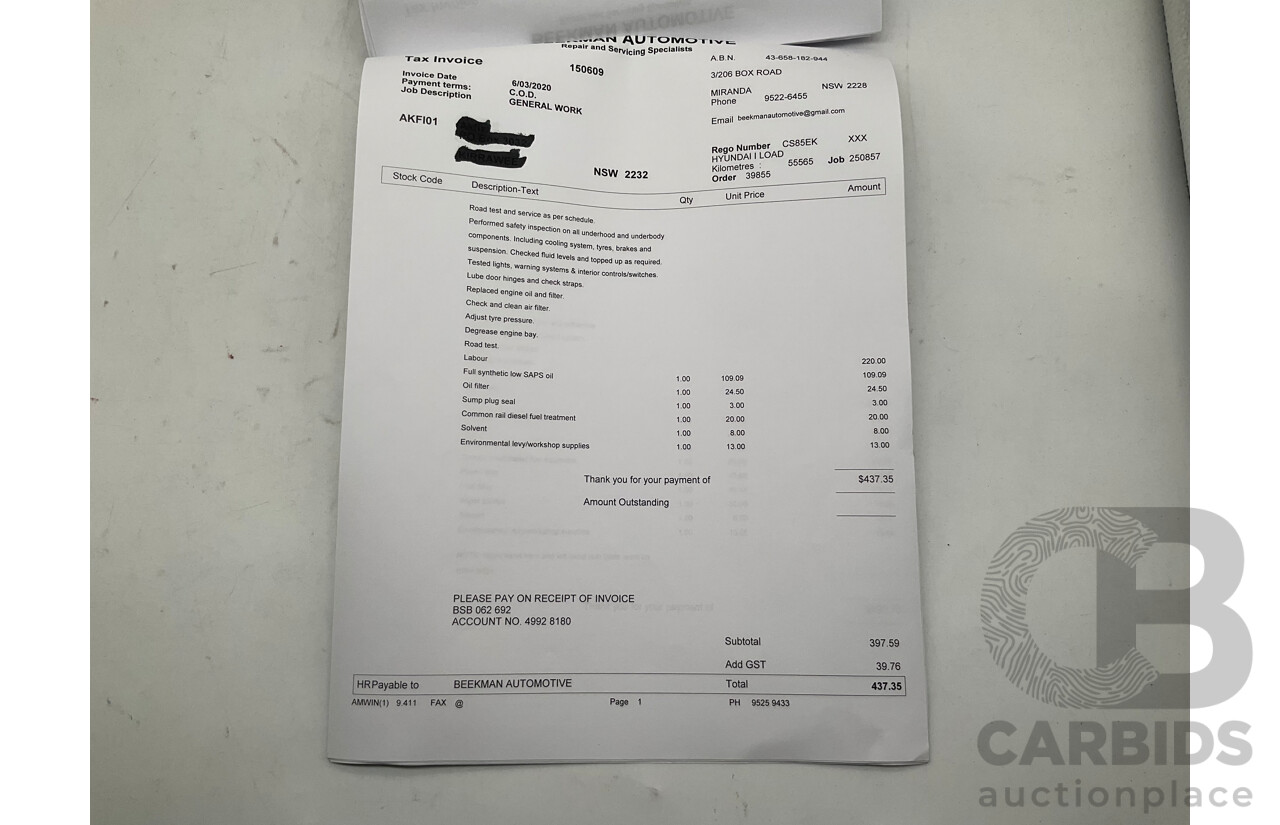 9/2018 Hyundai iLoad TQ-V MY19 (TQ4) 4d Van White Turbo Diesel 2.5L