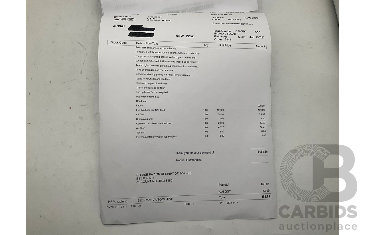 9/2018 Hyundai iLoad TQ-V MY19 (TQ4) 4d Van White Turbo Diesel 2.5L