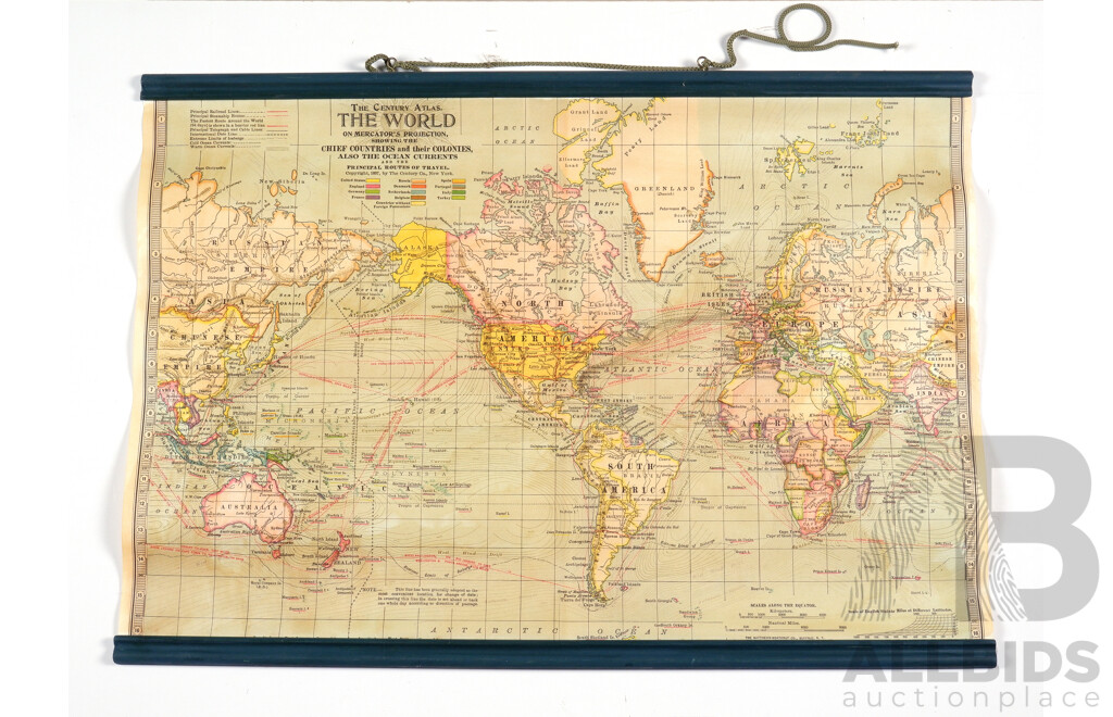 Geological Map of Victoria together with Offset Map Century Atlas of the World on Mercator's Projection - Showing Chief Countries and Their Colonies (2)