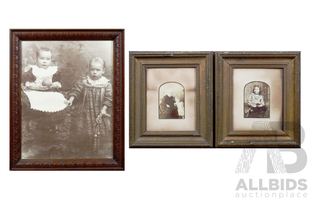 Framed Offset Print of Young Children of Northern England, 19th Century together with Pair of Offset Prints (3)
