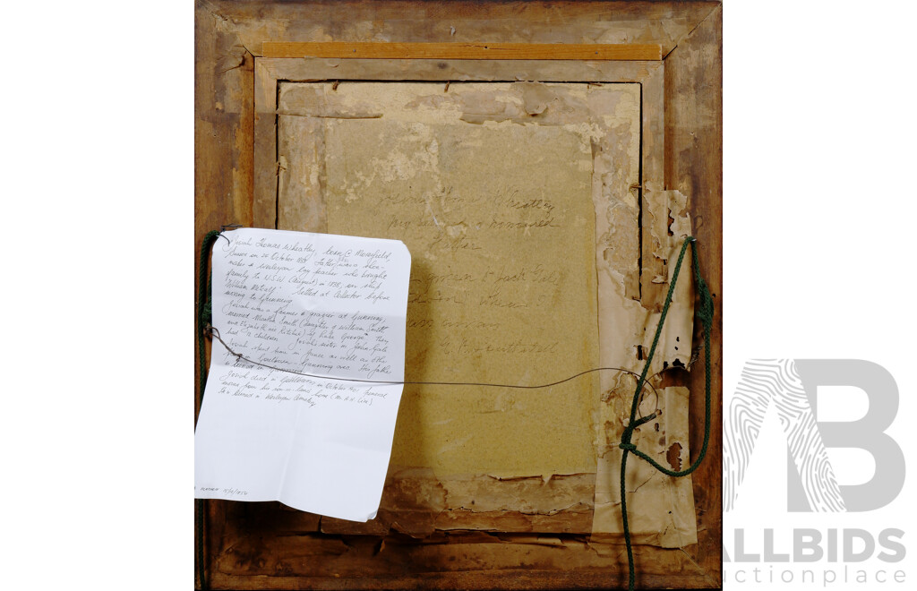 Framed 19th Century Antique Photograph of Josiah Thomas Wheatley in Hand-Carved Timber Frame