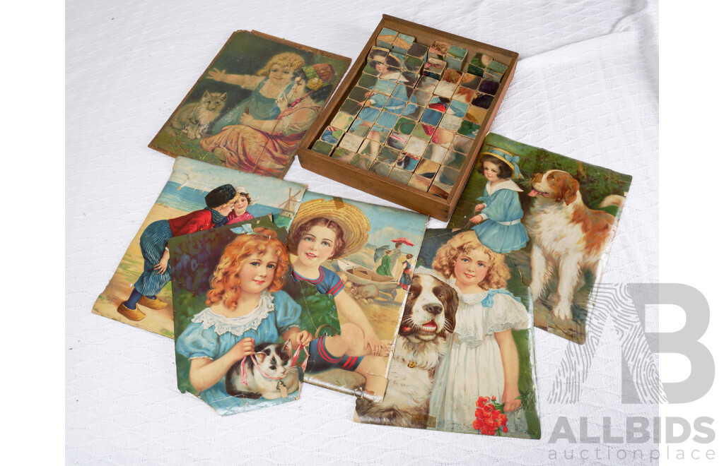 Ealy 20th Century Box Puzzle with Original Box and Sheets