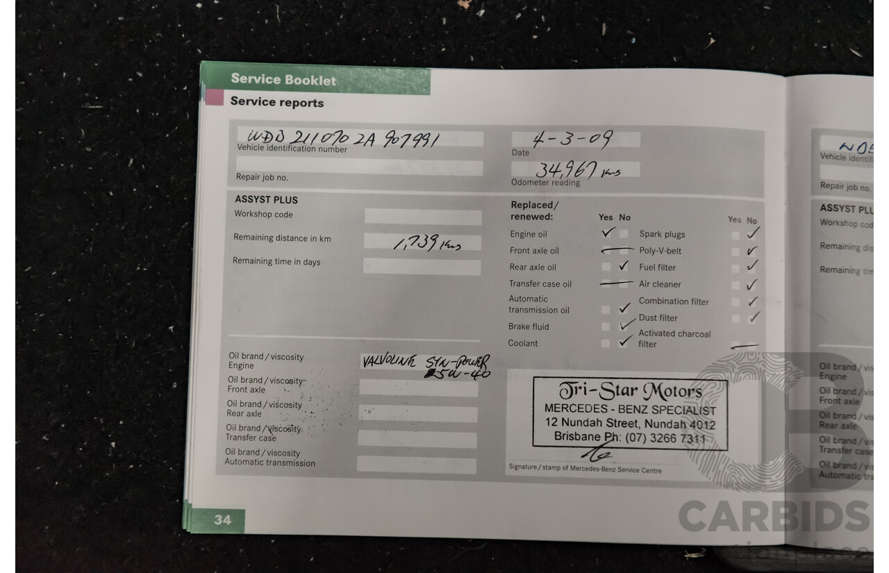 1/2006 Mercedes Benz E500 Avantgarde W211 MY06 UPGRADE 4d Sedan Black V8 5.0L