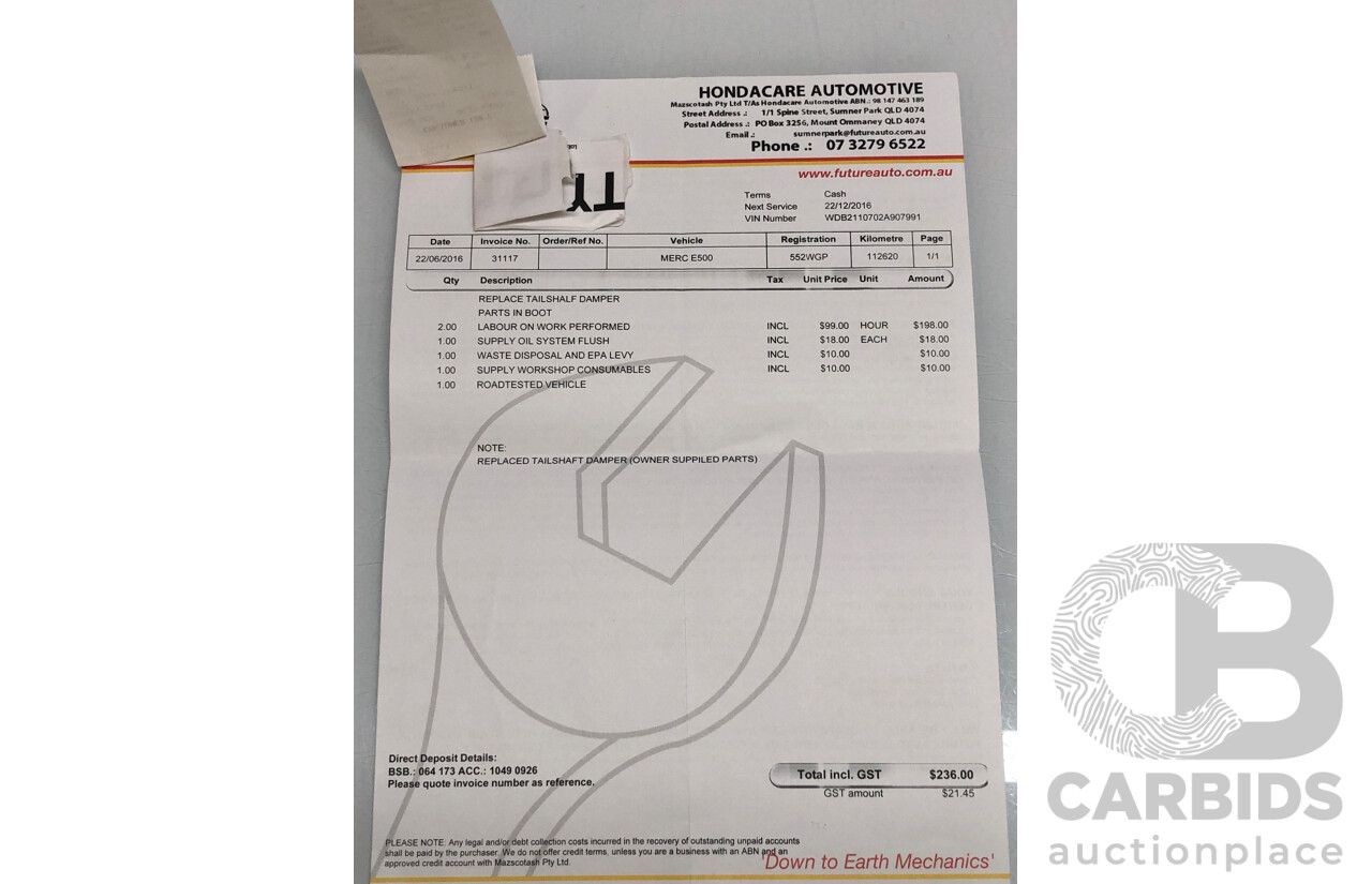 1/2006 Mercedes Benz E500 Avantgarde W211 MY06 UPGRADE 4d Sedan Black V8 5.0L