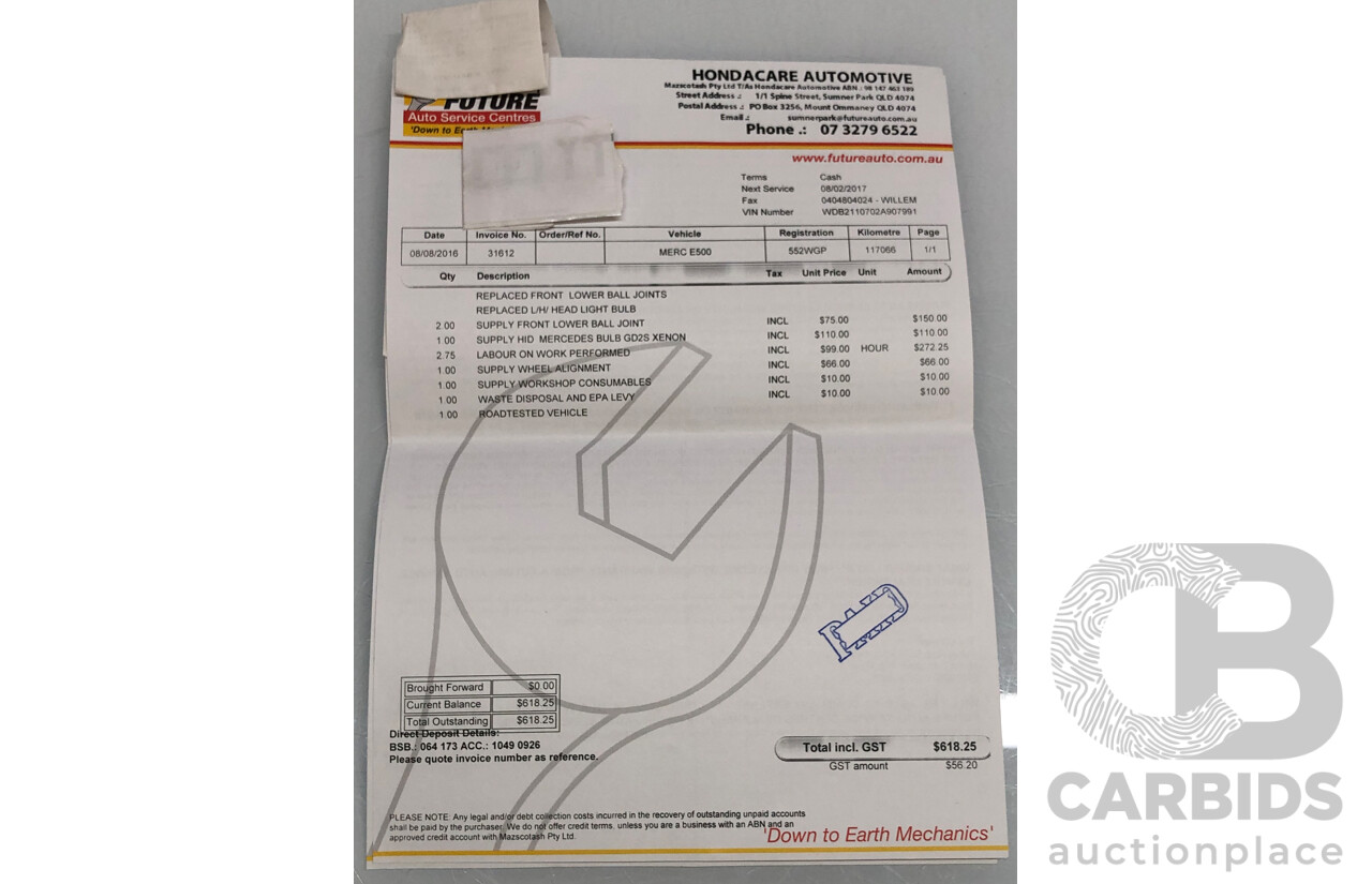 1/2006 Mercedes Benz E500 Avantgarde W211 MY06 UPGRADE 4d Sedan Black V8 5.0L