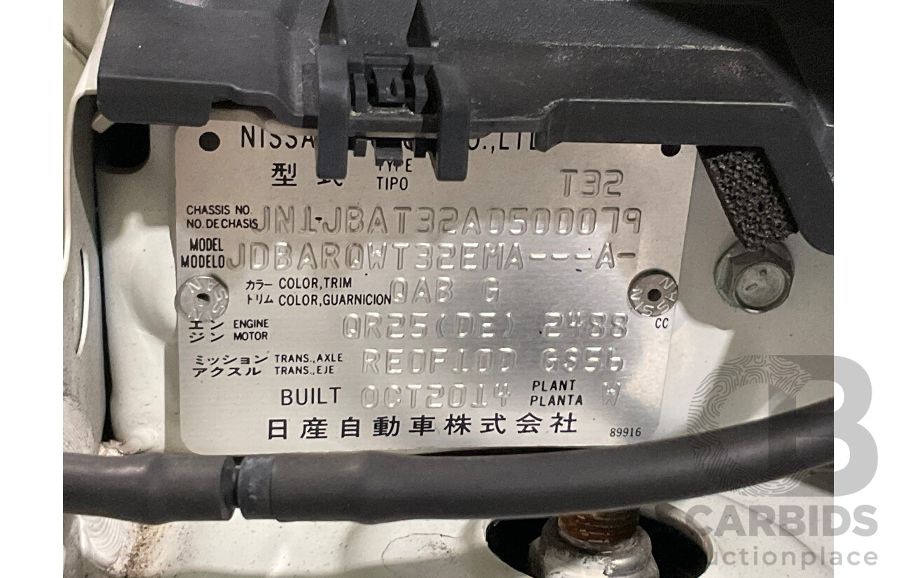 11/2014 Nissan X-Trail ST-L (fwd) T32 4d Wagon White 2.5L - 7 Seater