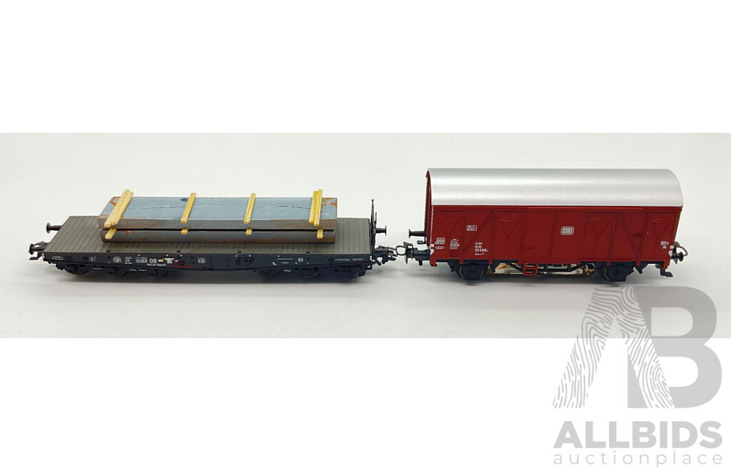 Marklin HO Scale German DB Coal Wagons and Freight Cars (4)