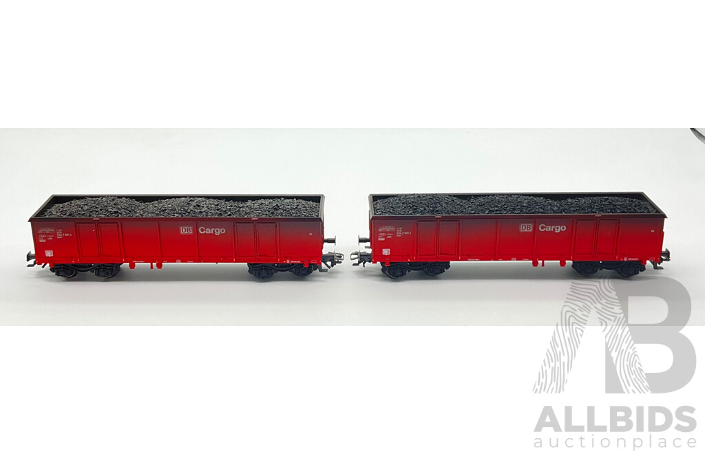 Marklin HO Scale German DB Coal Wagons and Freight Cars (4)