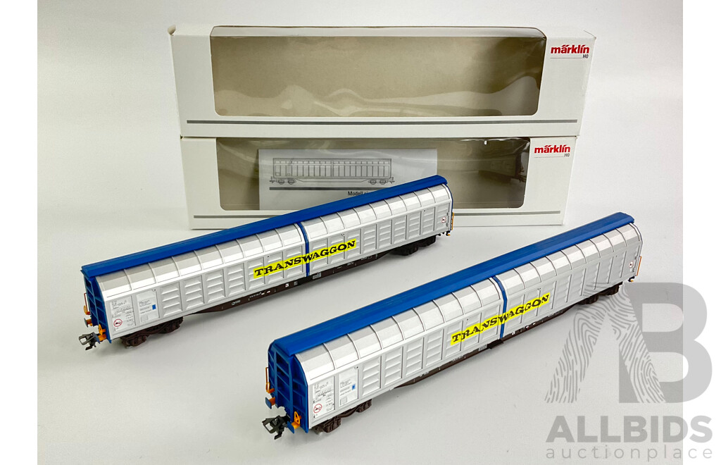 Marklin HO Scale Transwagon Sliding Door Box Wagons 48056 (2)