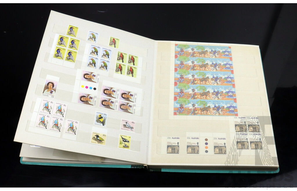 Australian Stamp Album, Blocks and Unhinged Years 1979, 1980, 1981, 1982