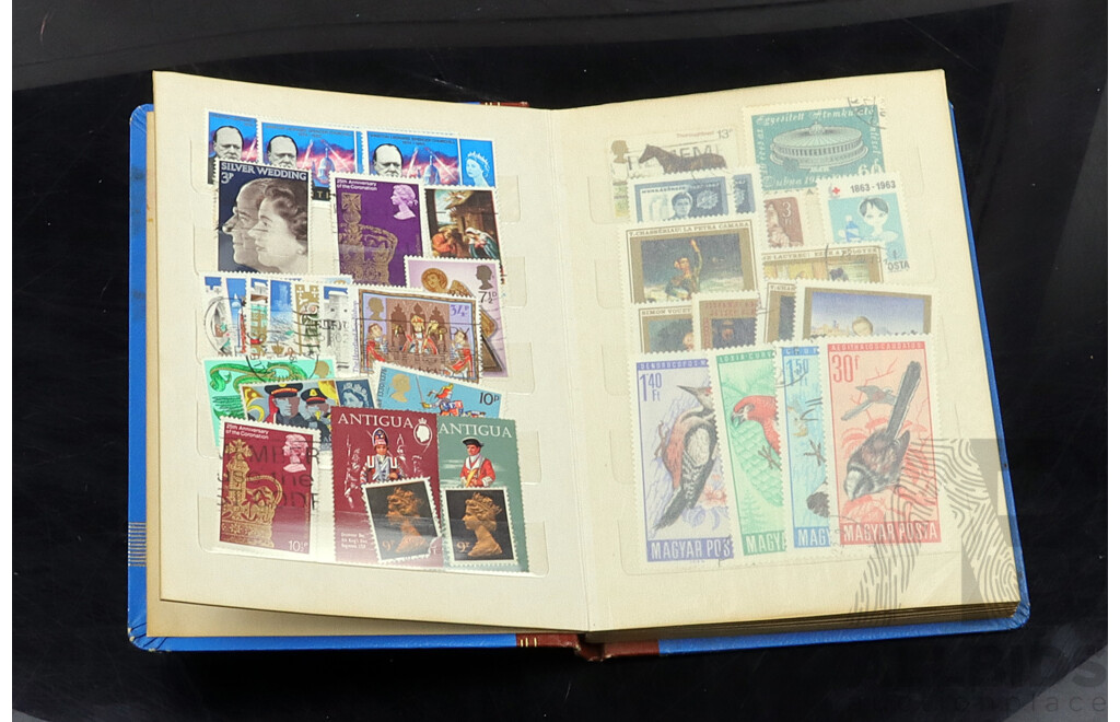 Collection of International Cancelled Stamp Albums From Singapore, United Kingdom, Netherlands and Many More