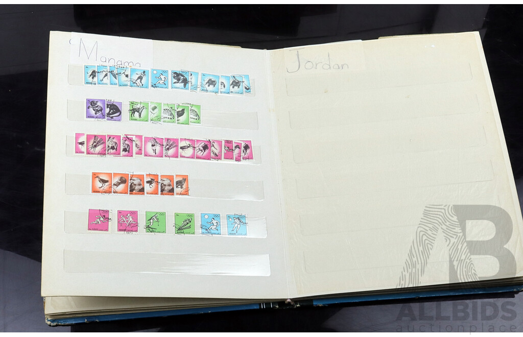 Collection of International Cancelled Stamp Albums From Singapore, United Kingdom, Netherlands and Many More