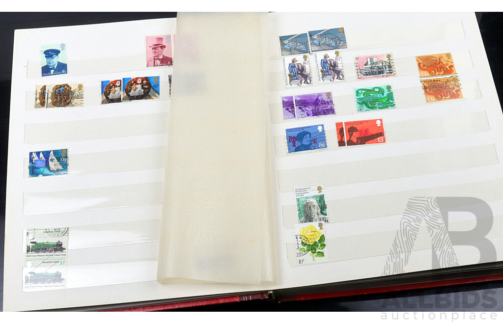 Collection of International Cancelled Stamp Albums From Singapore, United Kingdom, Netherlands and Many More