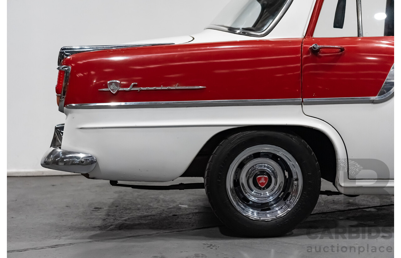1/1958 Holden FC Special 4d Sedan India Ivory / Red 202ci