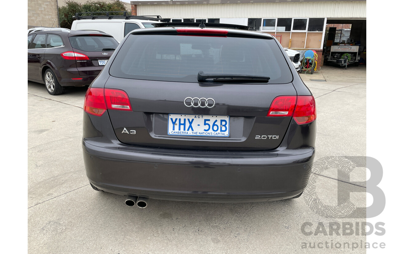 12/2008 Audi A3 Sportback 2.0 TDI Ambition 8P 5d Hatchback Grey 2.0L