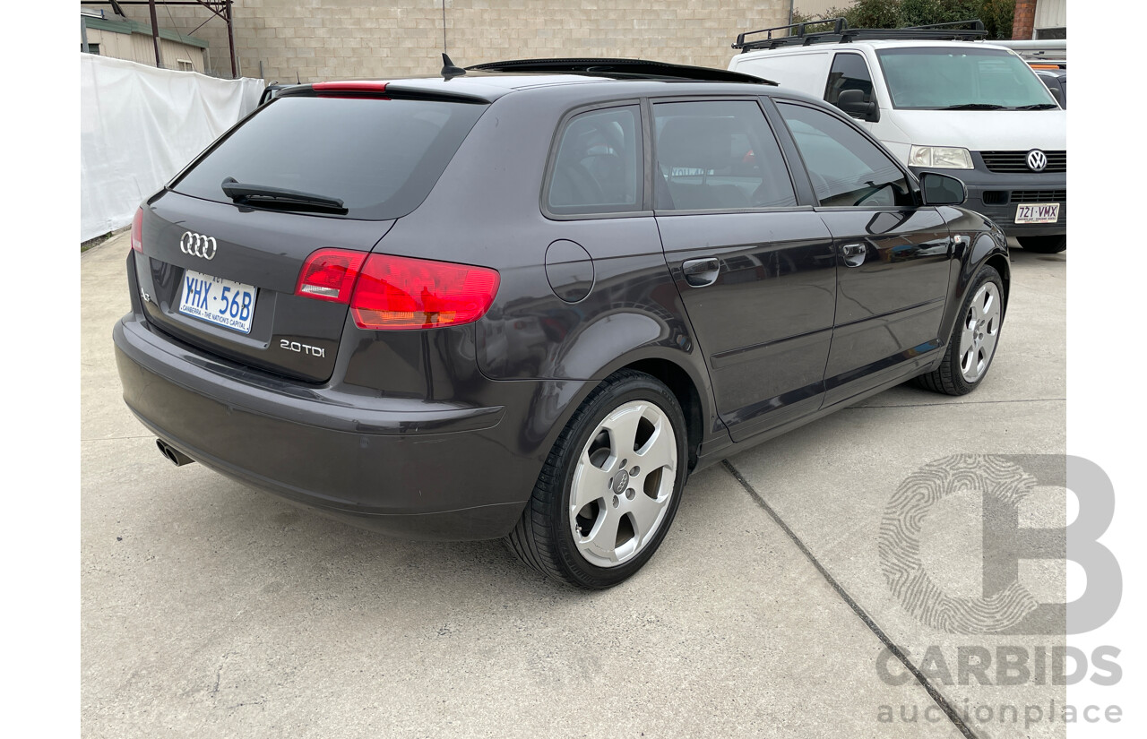 12/2008 Audi A3 Sportback 2.0 TDI Ambition 8P 5d Hatchback Grey 2.0L