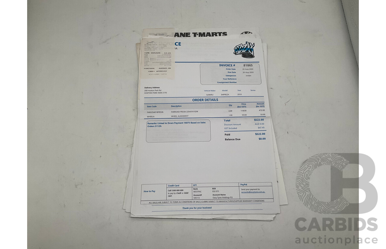 9/2010 Subaru Impreza R (AWD) G3 MY10 5d Hatchback Pearl White 2.0L