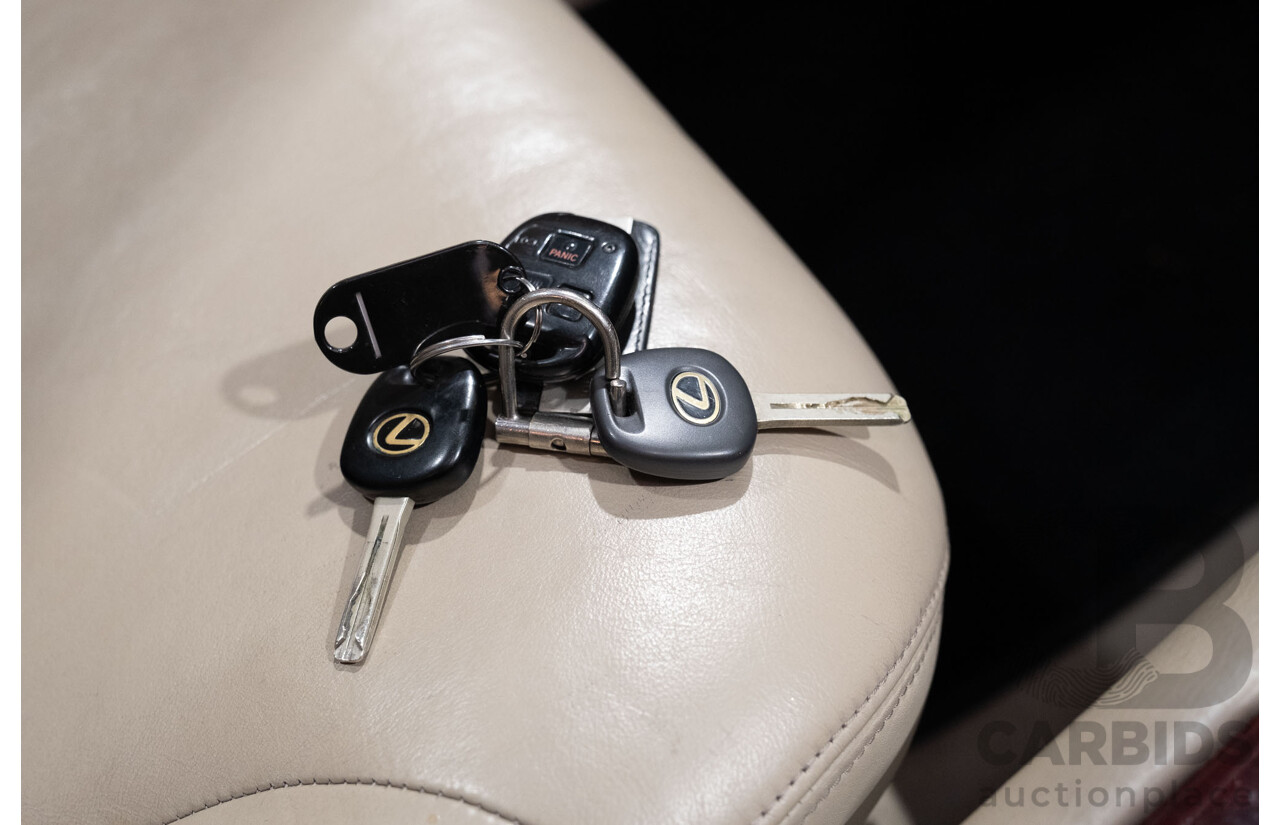 5/2002 Lexus ES300 MCV30R 4d Sedan Metallic Maroon V6 3.0L