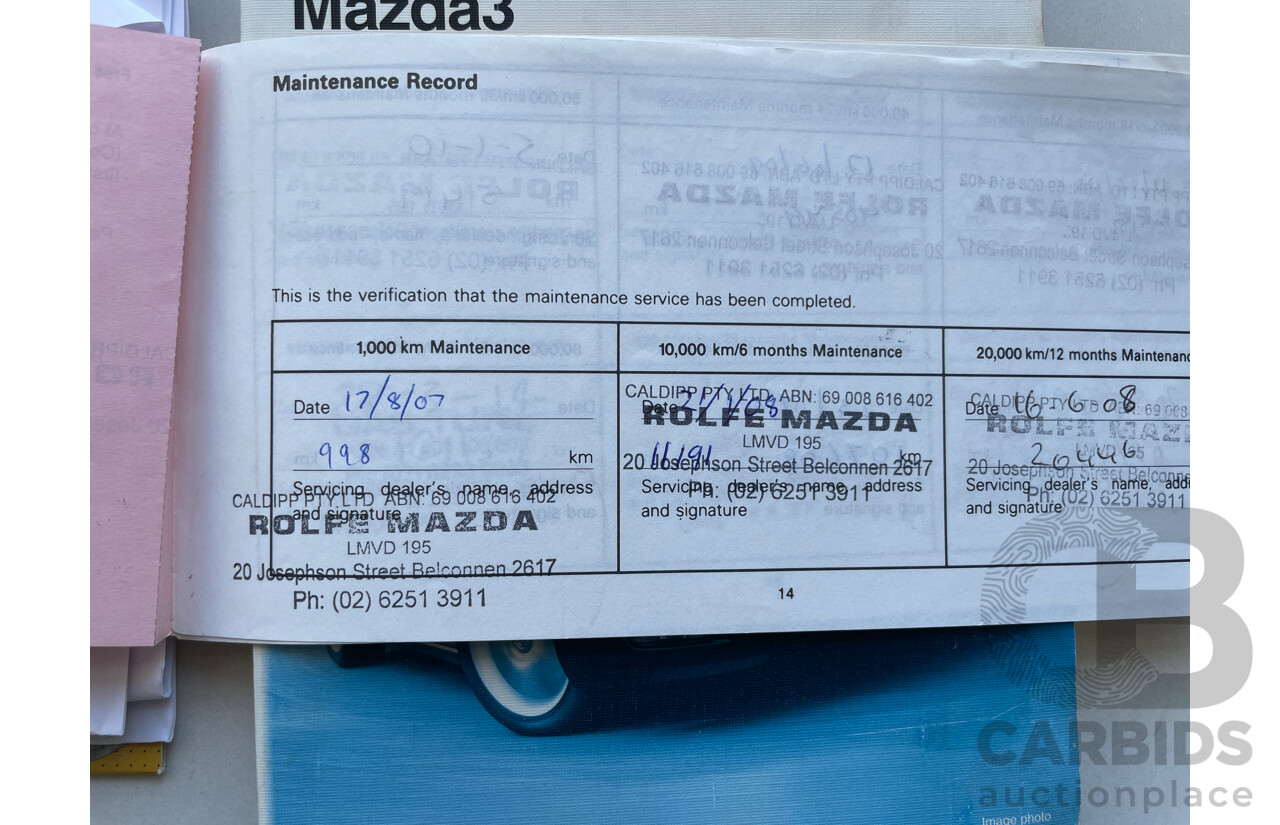 4/2007 Mazda Mazda3 SP23 BK MY06 UPGRADE 5d Hatchback Black 2.3L