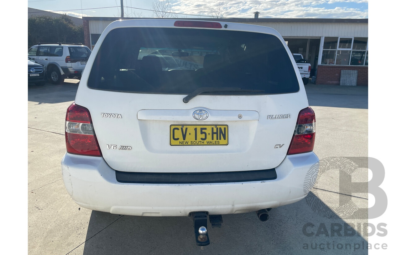 1/2005 Toyota Kluger CV (4x4) MCU28R 4d Wagon White 3.3L