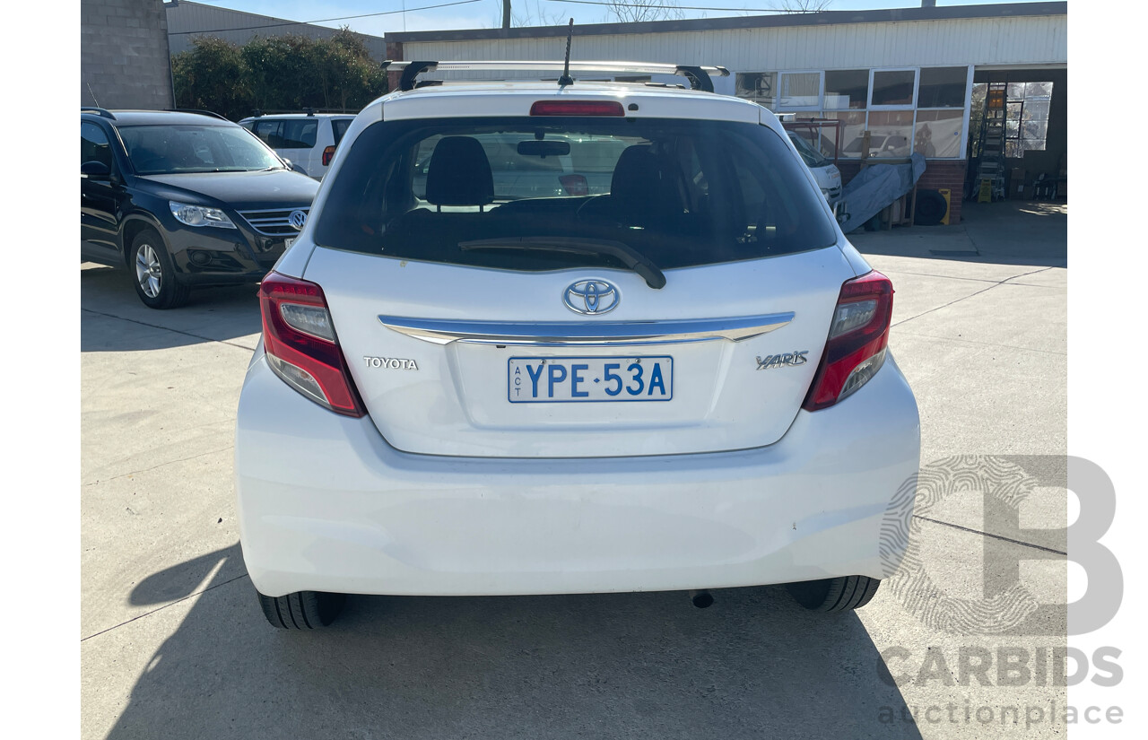 1/2015 Toyota Yaris Ascent NCP130R MY15 5d Hatchback White 1.3L