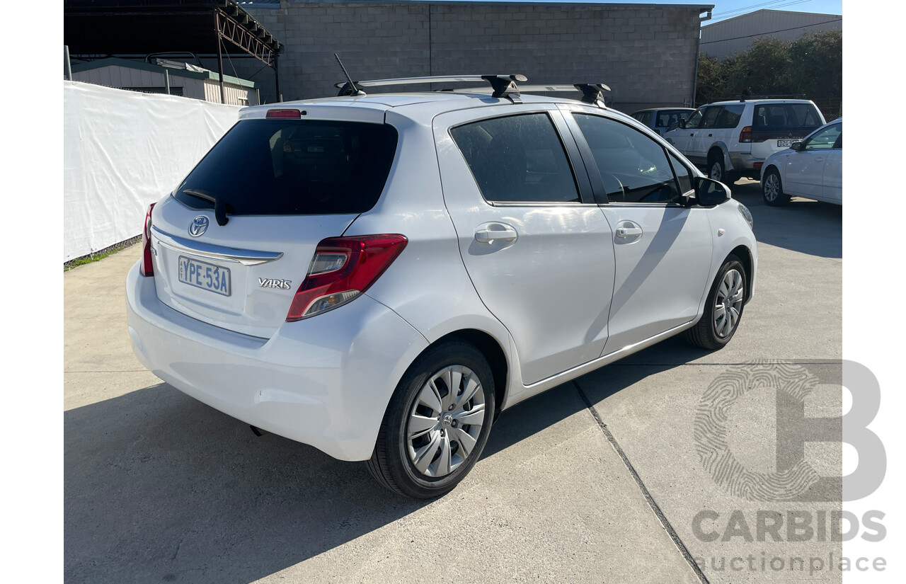 1/2015 Toyota Yaris Ascent NCP130R MY15 5d Hatchback White 1.3L