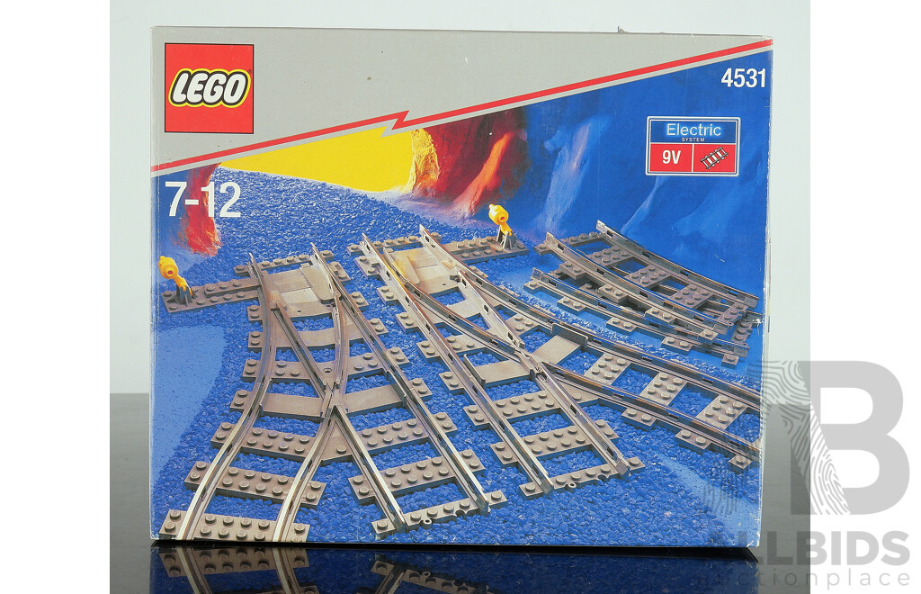 Vintage Lego Electric System 9V Train Track Set 4531, Sealed in Box