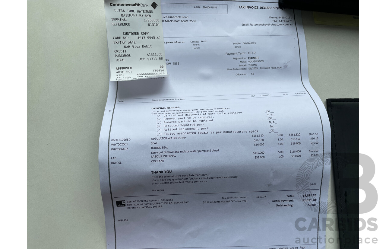 6/2009 Volkswagen Tiguan 125 TSI 5NC MY09 4d Wagon Black 2.0L