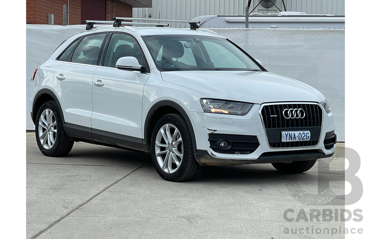 9/2013 Audi Q3 2.0 TDI Quattro (130kw) 8U 4d Wagon White 2.0L