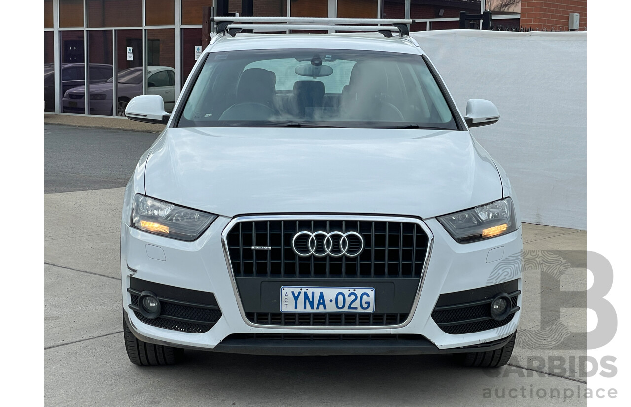 9/2013 Audi Q3 2.0 TDI Quattro (130kw) 8U 4d Wagon White 2.0L
