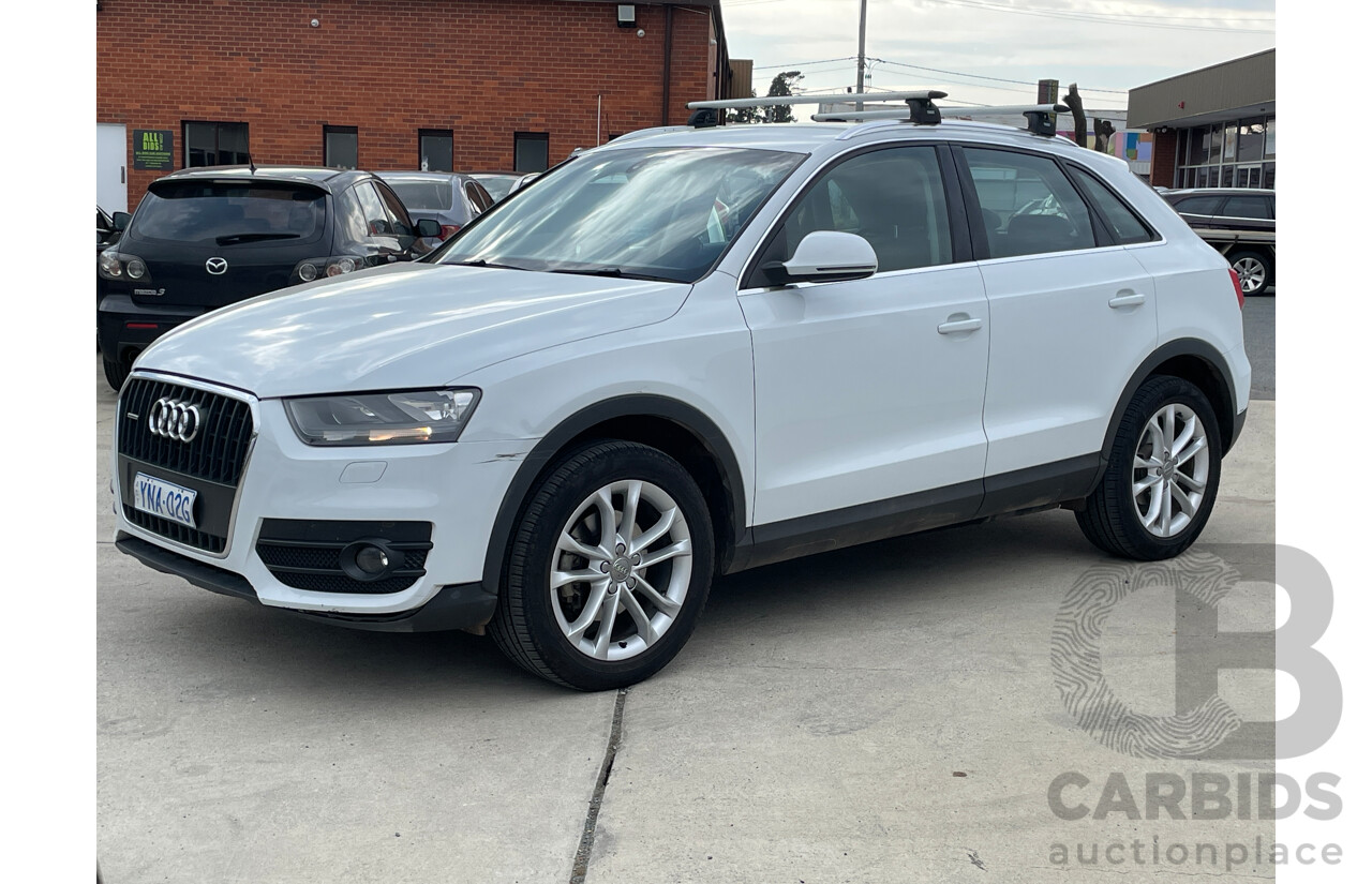 9/2013 Audi Q3 2.0 TDI Quattro (130kw) 8U 4d Wagon White 2.0L