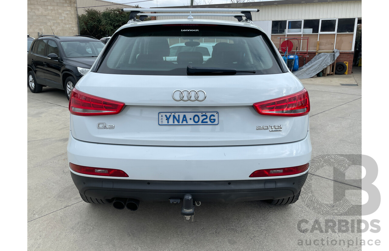 9/2013 Audi Q3 2.0 TDI Quattro (130kw) 8U 4d Wagon White 2.0L