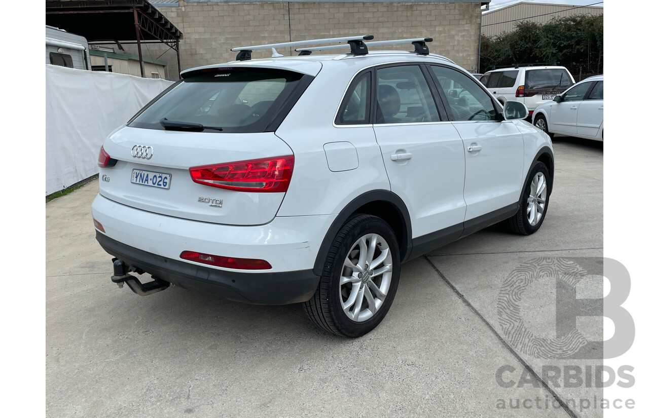 9/2013 Audi Q3 2.0 TDI Quattro (130kw) 8U 4d Wagon White 2.0L