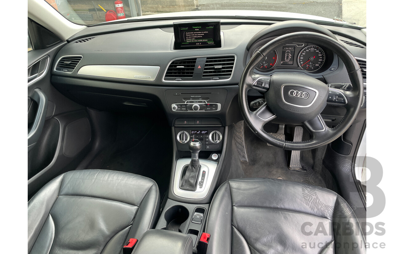 9/2013 Audi Q3 2.0 TDI Quattro (130kw) 8U 4d Wagon White 2.0L