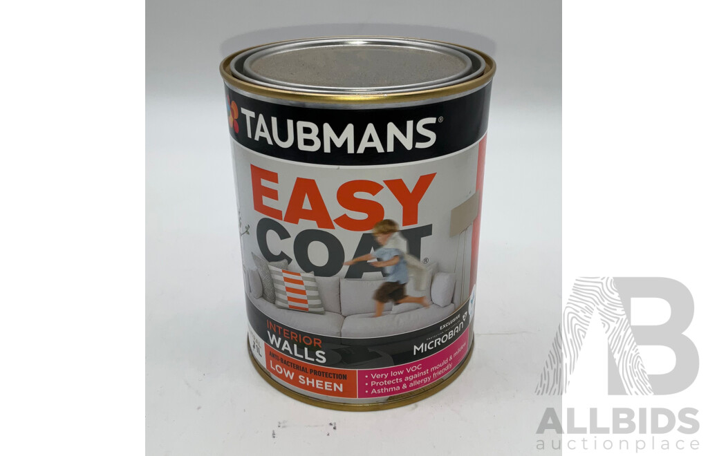 TAUBMANS Easy Coat Low Sheen Neutral for Interior Walls 1L - Lot of 12 -Estimated Total ORP $480.00