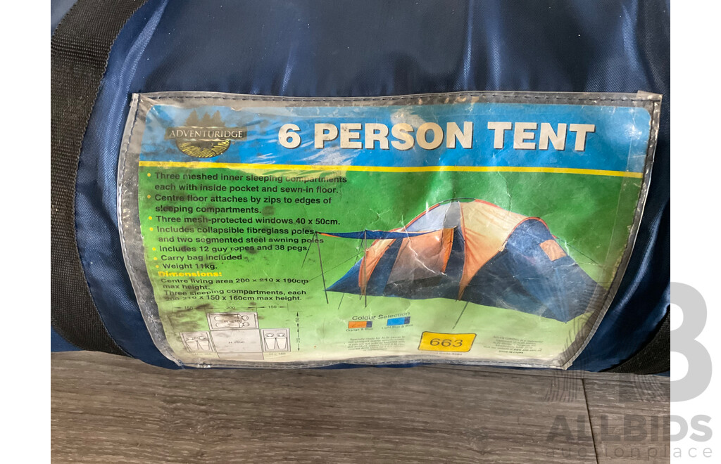 ADVENTURIDGE 6-Person Tent - ORP $150.00