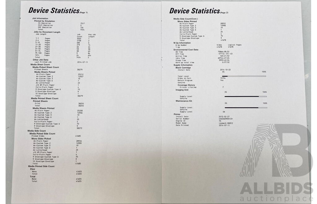 Lexmark (MS812dn) Black & White Laser Printer