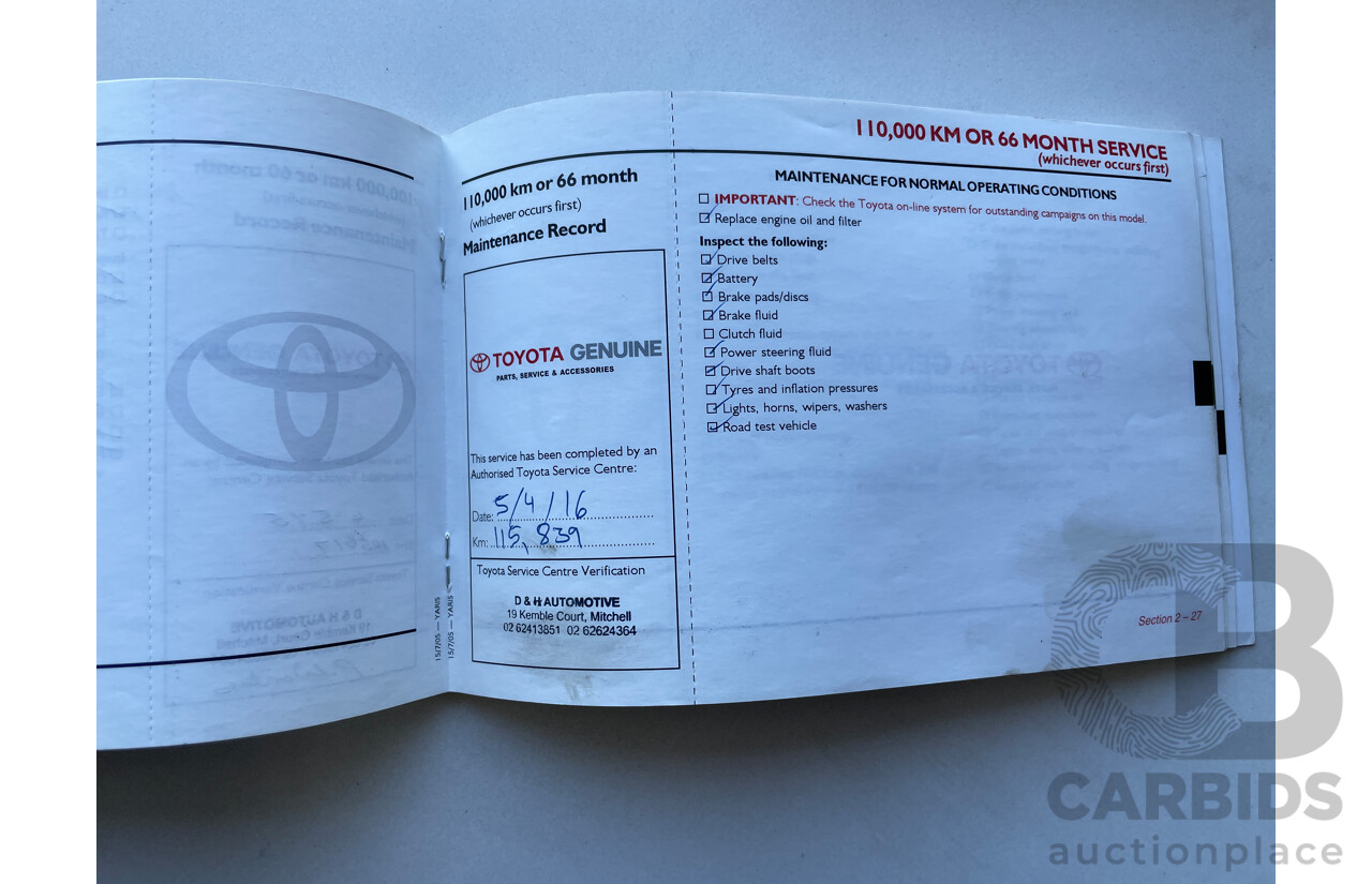 11/2005 Toyota Yaris YR NCP90R 3d Hatchback Blue 1.3L