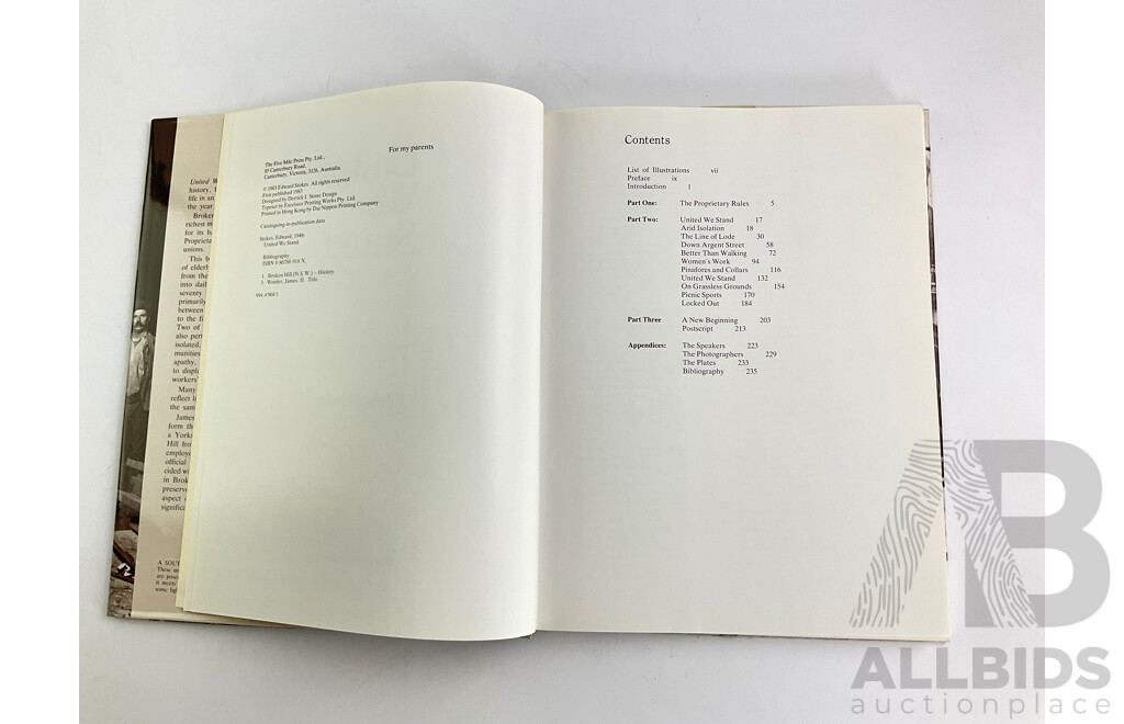 Three Outback Australia Books Including Caring for Country - West Arnhem Land Story, United We Stand - Impressions of Broken Hill 1908-1910 and Outback - Thomas Keneally