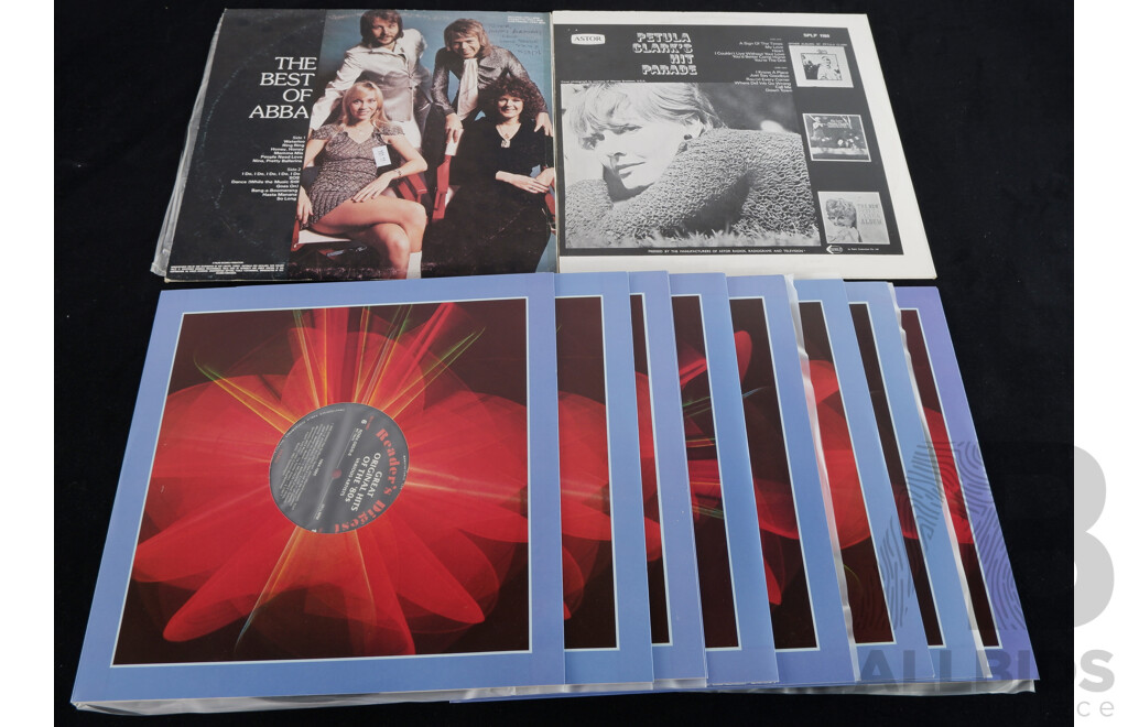 Readers Digest Great Original Hits of the 80s Eight Record Box Set Along with Two Other Titles, All Vinyl LP Records